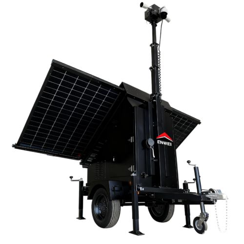 Latest company news about Black color solar camera cctv trailers