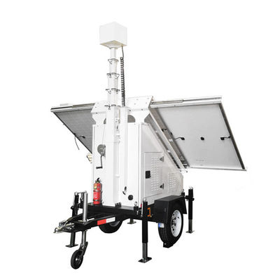 Monitoramento remoto Mobile Solar CCTV Trailer com PTZ Camera Box