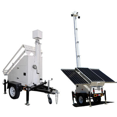 Trailer de câmera solar durável Trailer móvel de segurança solar com painéis solares de 3 * 400W