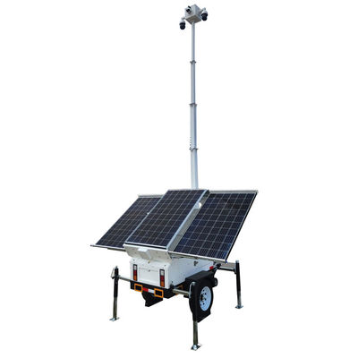Trailer de CCTV Solar Móvel 24/7 com Câmeras para Sítios de Construção Remotos