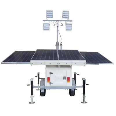 Solução de iluminação móvel de mineração Torre de luz solar com mastro telescópico de 8 m