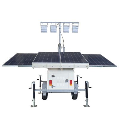 Torre de iluminação híbrida solar com painéis solares de 4 * 300W 4 * 200Ah Baterias para o deserto