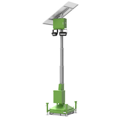 Torre de iluminação solar móvel Torre de iluminação temporária 2*50W LED Para iluminação de rua