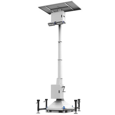 Iluminação solar portátil de projéteis retrátil torre de mastro para iluminação de estacionamento