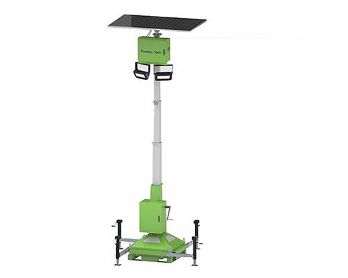 Mover painel solar de silício monocristalino elevador torre de luz de trabalho para iluminação escolar