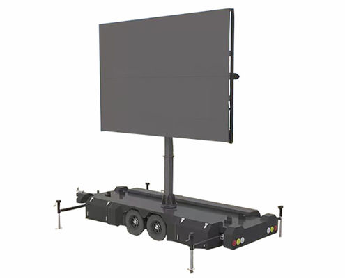 Display de tela LED Full Color Solar Móvel Elevação Hidráulica e Descenso Trailer para Display de Publicidade