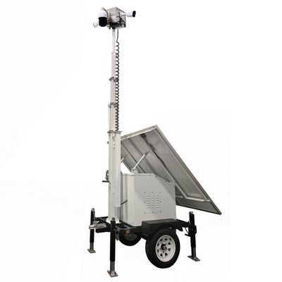 Trailer de CCTV solar Trailer de energia solar com câmeras para locais de construção remotos