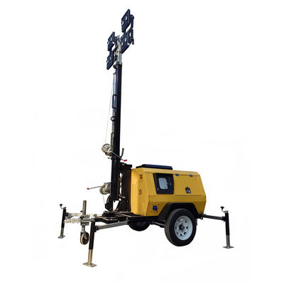 Torre de iluminação portátil com gerador a diesel 4*400W lâmpadas LED para canteiros de obras