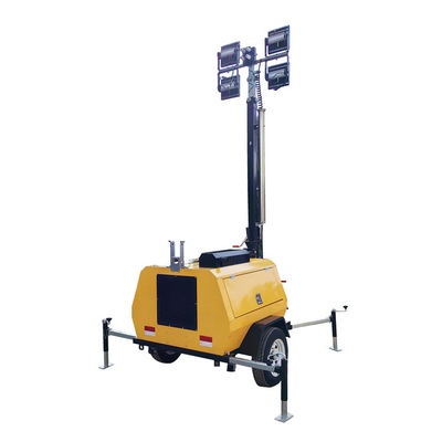 Torre de iluminação a diesel com lâmpadas LED de 4*400W para obras de construção rodoviária