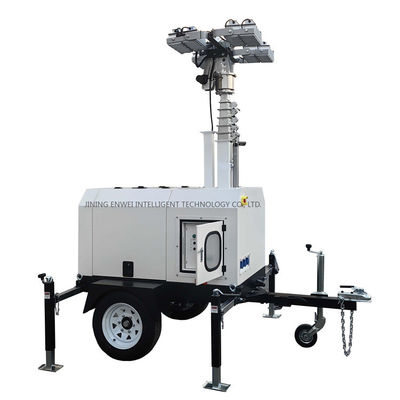 Turmas de iluminação LED a diesel com mastro elétrico de 8 m para iluminação de emergência de resgate