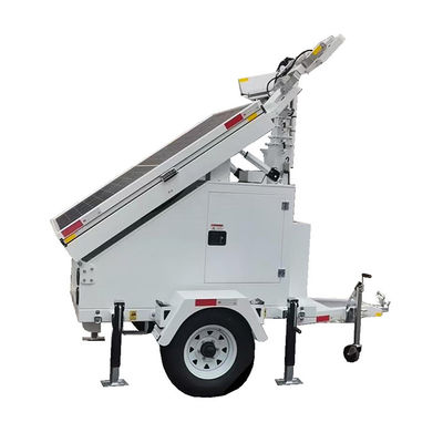 Versatilidade Energia solar Led Light Tower Trailer galvanizado por imersão a frio portátil para iluminação noturna da floresta