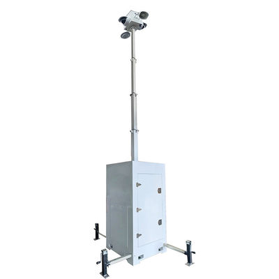 Facilidade de implantação de torres de vigilância de CCTV móveis compactas para monitoramento de obras de construção rodoviária