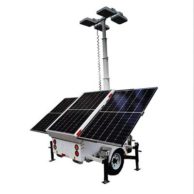 Torre de iluminação solar com mastro elétrico de 7 m para iluminação de mineração