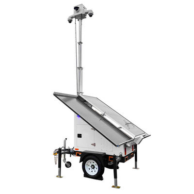 Trailer com câmera solar com painéis solares de 3*400W para monitoramento de estacionamento