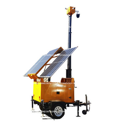 Trailers de vigilância portáteis movidos a energia solar