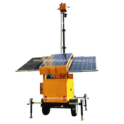 Câmara de energia solar móvel trailer de CCTV Torres de vigilância portáteis para monitoramento de resgate de emergência