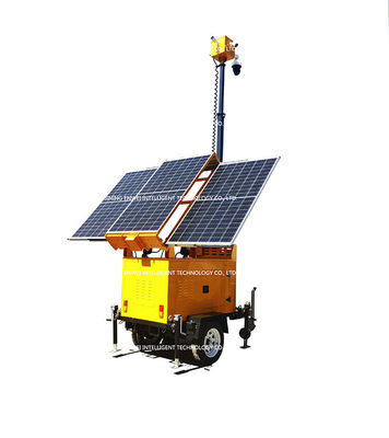 Câmera móvel movida a energia solar Cctv Trailer montado Mast telescópico Trailer portátil de câmera movida a energia solar para monitoramento da atividade pública
