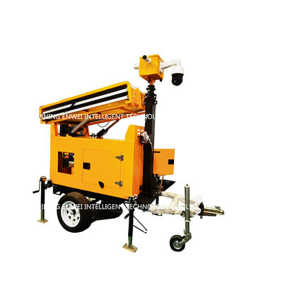 Trailers de painéis solares DC24V Trailers portáteis de câmeras de vídeo movidos a energia solar para monitoramento de áreas de mineração
