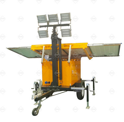 Trailers de iluminação de projéteis solares com painéis solares de 3*460W para iluminação de áreas remotas