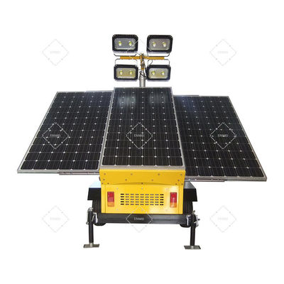 Torres de luz solar móvel com bateria de gel de 4 * 200Ah para iluminação de rancho