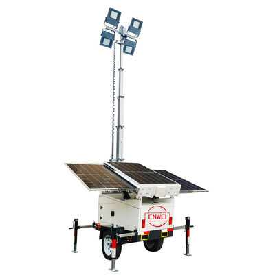 Torre de luz solar com mastro telescópico de 7m para locais de construção