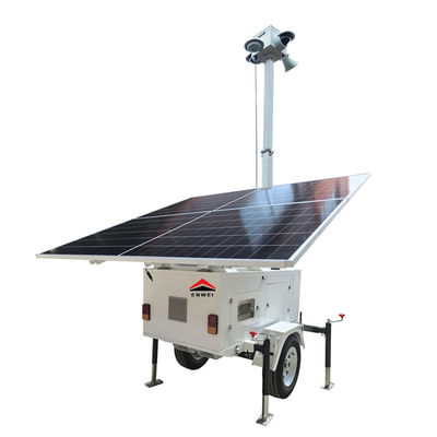 Câmera de segurança de vigilância solar trailer torre de luz solar para iluminação nocturna ao ar livre