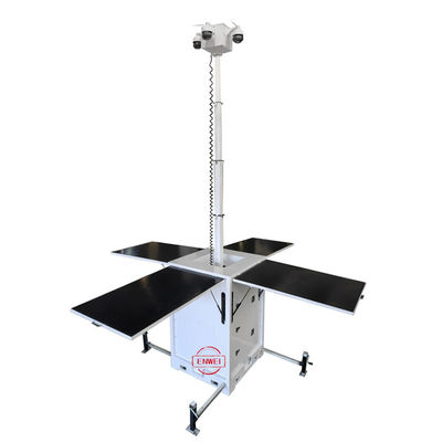 Torres de vigilância de CCTV solar com mastro elétrico para monitoramento de locais de mineração