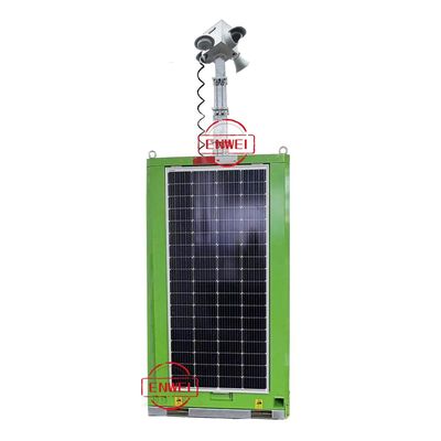 Unidade Móvel de Vigilância de Segurança com Painel Solar, Galvanizada por Imersão a Frio e Revestida a Pó, para Projetos de Engenharia Temporários