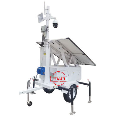 Trailers de vigilância solar móvel Trailers de câmaras de segurança para instalações públicas