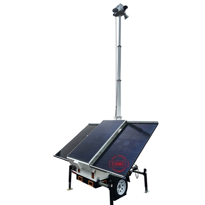 Reboque CCTV de Segurança Solar com Câmera IR de Longo Alcance e Visão Noturna para Canteiro de Obras