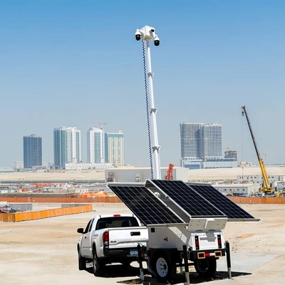 Mobile Solar Security Trailer with 6m Manual Mast for Parking Lot Monitoring