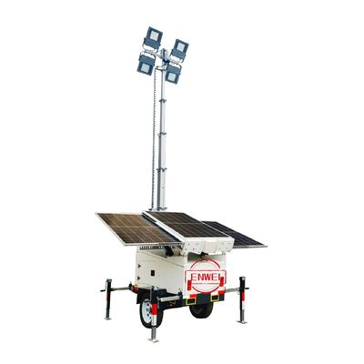 Reboque de Luz Solar com Refletor LED de 4x100W para Eventos ao Ar Livre