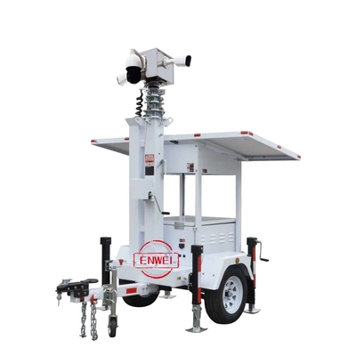 Trailers solares de CCTV Trailers solares portáteis de torre de luz com sistema de energia para monitorização do local de construção