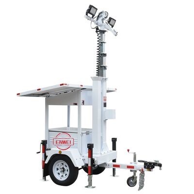 Segurança de implantação rápida Trailer movido a energia solar com painéis solares de 2*435W para canteiros de obras Imóveis comerciais