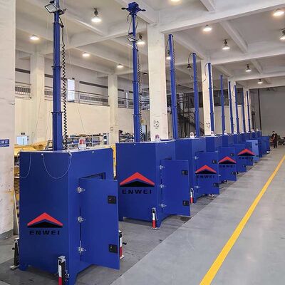 Câmera de segurança azul personalizada Cctv Torre com luzes de alto brilho para monitoramento do local de construção