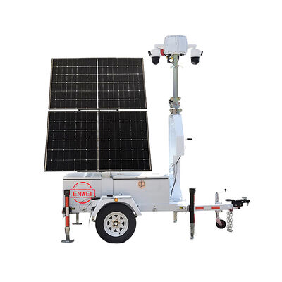 Mobile CCTV Trailer Rugged And Waterproof Design Solar Security Trailer For Outdoor Use