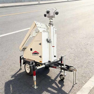 Estabilidade do monitoramento da estrada Painéis solares Câmera de segurança CCTV Trailer Frame Trailer Solar Security Frame