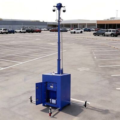 Torre de vigilância de vídeo móvel com mastro manual de 6 m para segurança de estacionamento