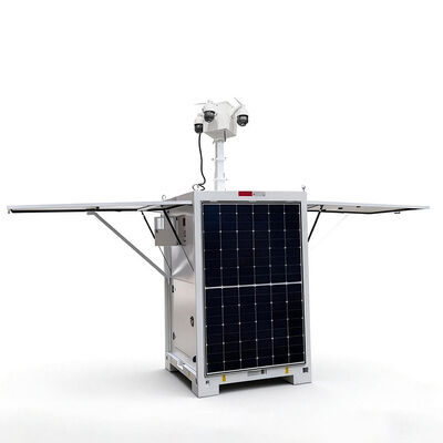 Torre de vigilância de vídeo móvel para vigilância fora da rede 24 horas por dia e 7 dias por semana em locais remotos