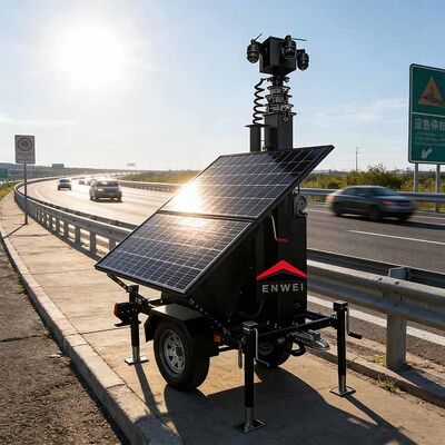 Cobertura de cena completa Mini Camara Solar Trailer de Segurança Trailer de Vigilância Solar Para Vigilância do Parque Industrial
