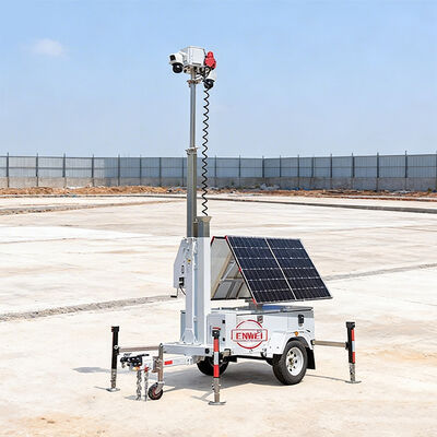 Sistema de Trailer CCTV Solar Dobrável, Trailer de Segurança Móvel para Área Pública