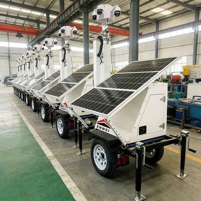 Low-Power Design Solar Camera Security Trailer Solar Panels Surveillance Trailer For Temporary Road Monitoring