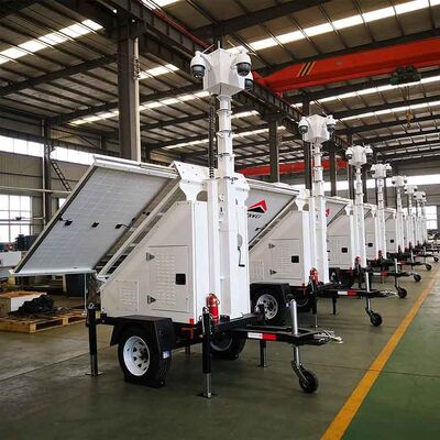 Estrutura confiável Painéis solares portáteis Trailer de segurança de câmera Trailer de câmera solar móvel para monitoramento de fábrica