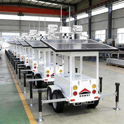 Reboques de Segurança Solares Móveis com Câmera para Monitoramento de Campos Petrolíferos