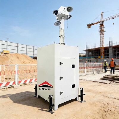 Torre de vigilância de CCTV móvel portátil ao ar livre com rede sem fio para segurança temporária