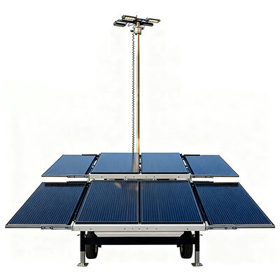 Torre de Luz Solar Industrial Com 6*120W LED Mastro Hidráulico de 7m Para Iluminação de 32H