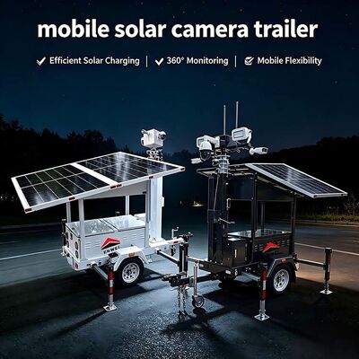 Trailer de câmera solar 2*435W Painéis 6M Mast Mobile CCTV Trailer de vigilância ao ar livre